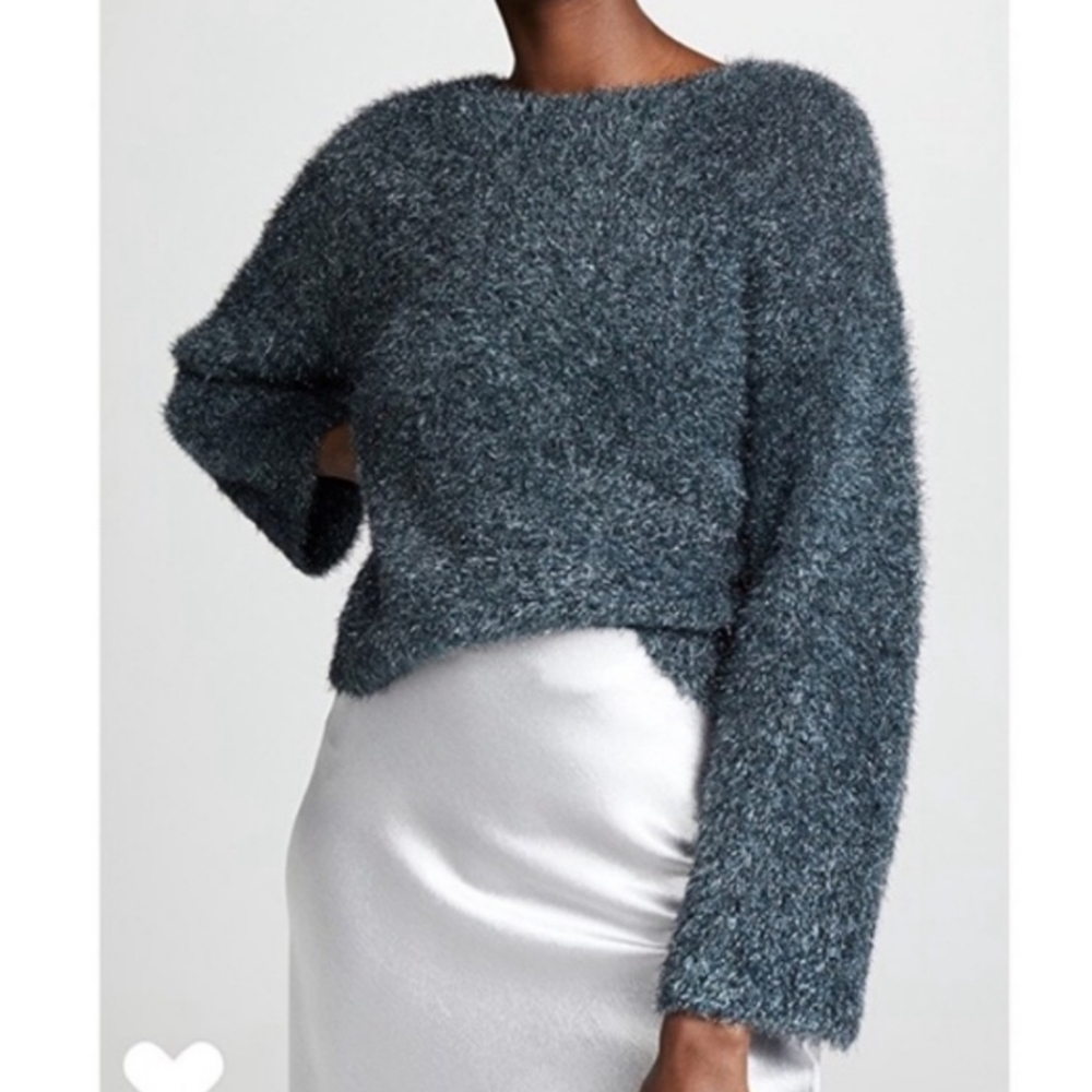 Vince metallic boxy knit sweater